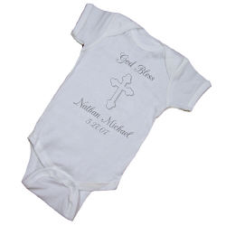 God Bless... Personalized Christening Infant Onesie